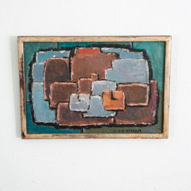 Mid Century Modern Oil Painting George Constant Art Abstract Original Signed '66