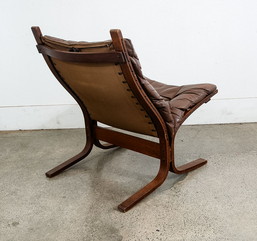 Mid Century Danish Modern Lounge Chair Brown Leather Ingmar Relling Westnofa - Image 4