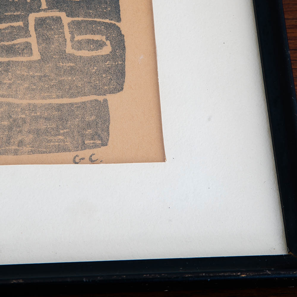 Mid Century Modern Abstract Form Block Print George Constant Black Ink Signed - Image 5