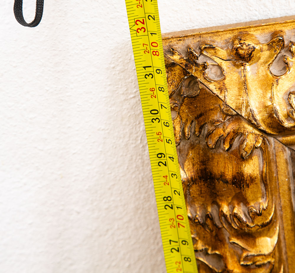 Antique Frame Picture Wall Framed Felt Gold Gilt Brass Art Floral 27.5x31.75 - Image 7