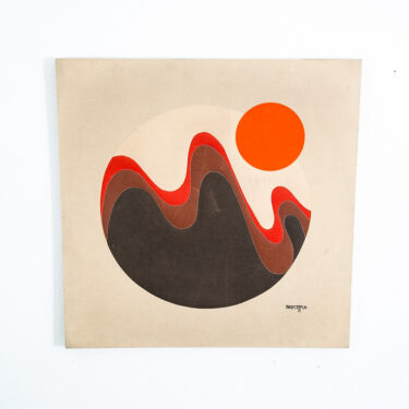 Mid Century Modern Tapestry 1970s Square Ron Brejtfus Fabric Vintage Art Mcm #2