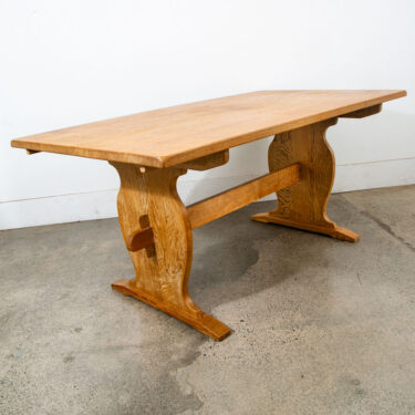 Mid Century Danish Modern Dining Table Solid White Oak Henning Kjaernulf Leaf x2