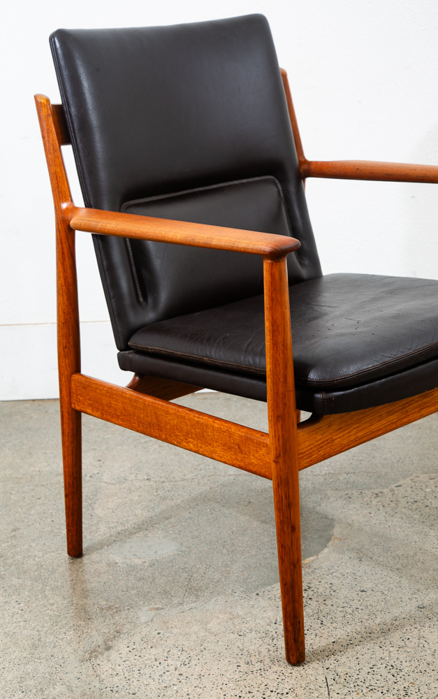 Mid Century Danish Modern Armchair Lounge Chair Teak Leather Arne Vodder Sibast - Image 10
