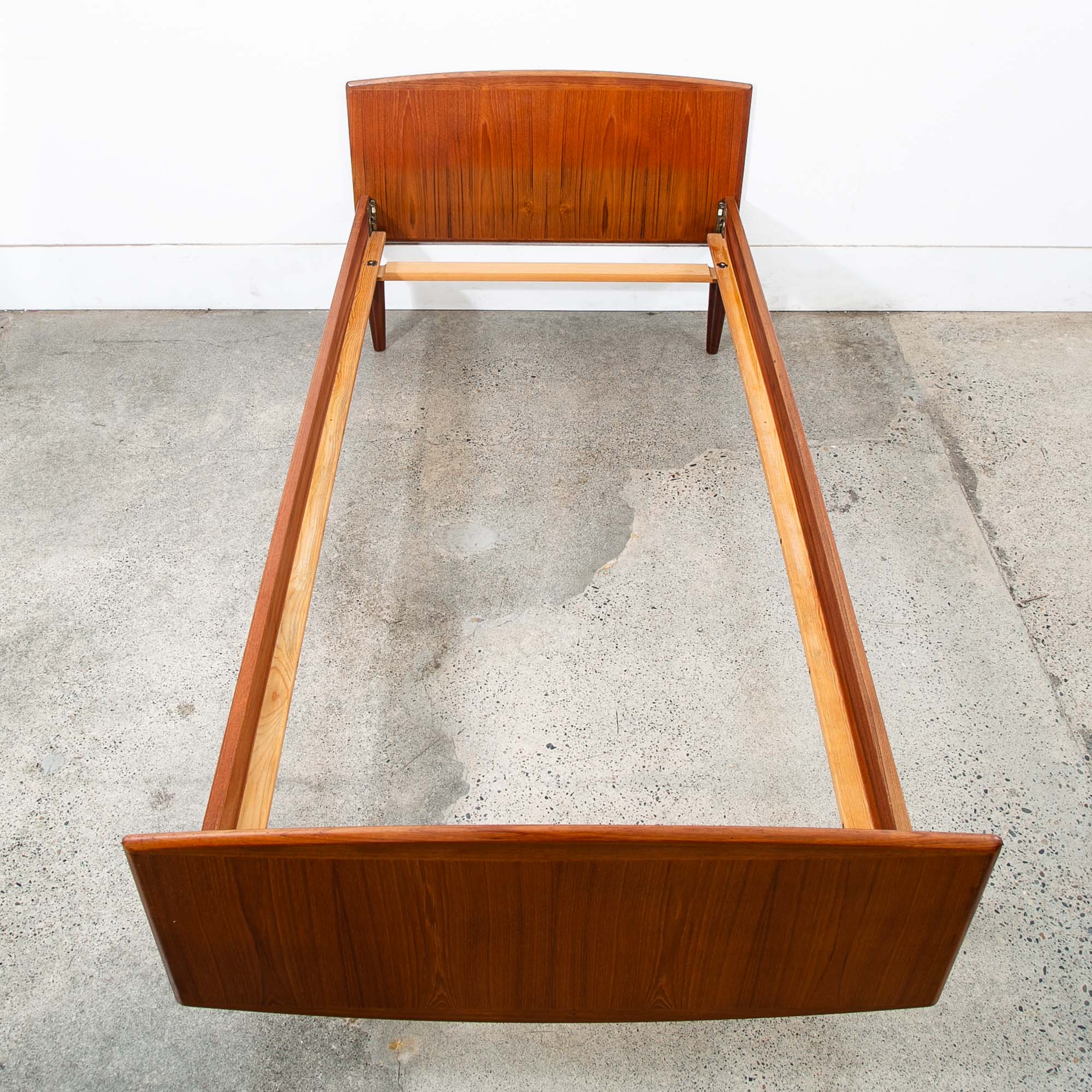 Mid Century Danish Modern Bedframe Sm SingleTeak Bed Denmark Sannemanns Mobler - Image 2