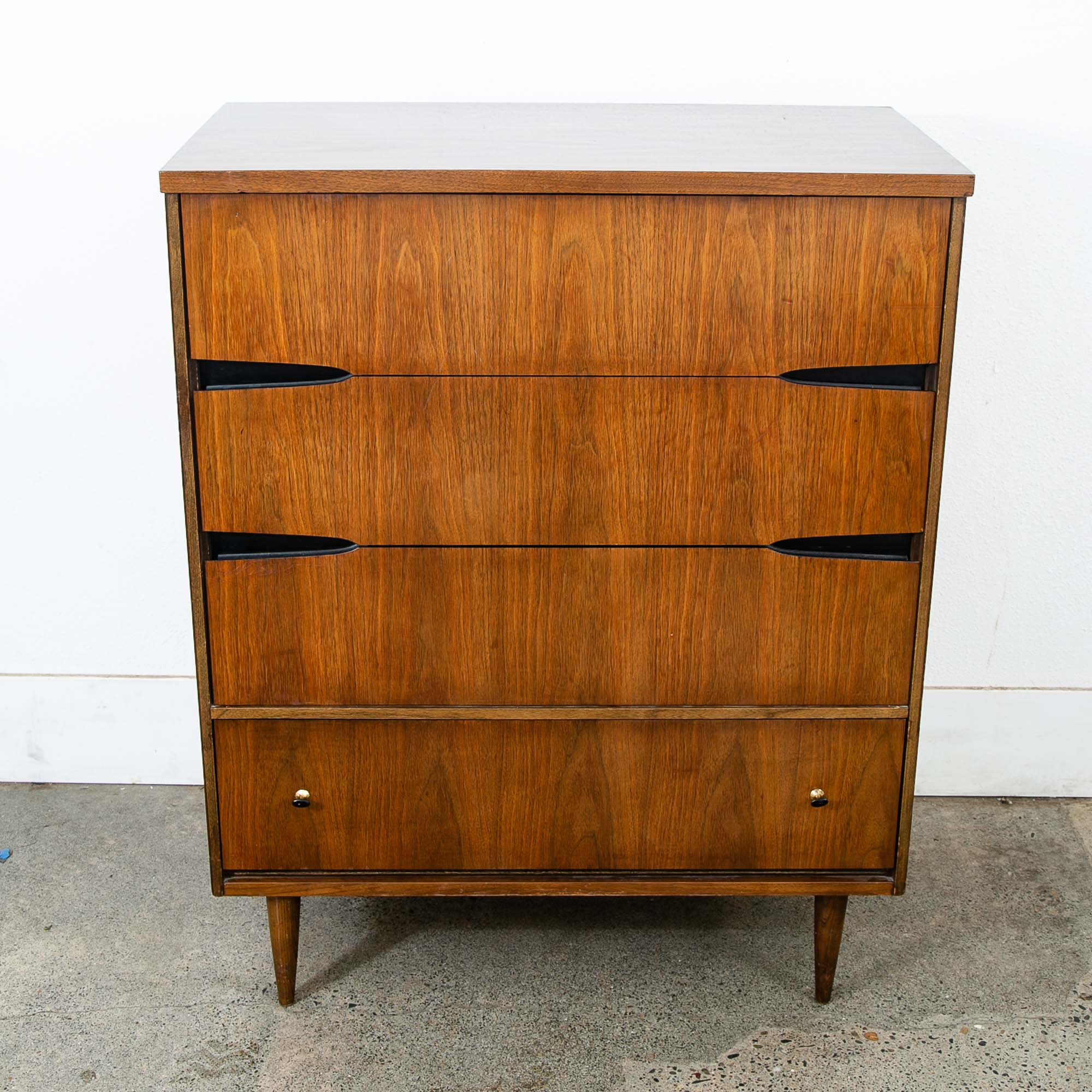 Mid Century Modern Dresser Highboy Dresser Chest Drawers 4 Drawers Walnut MCM - Image 7