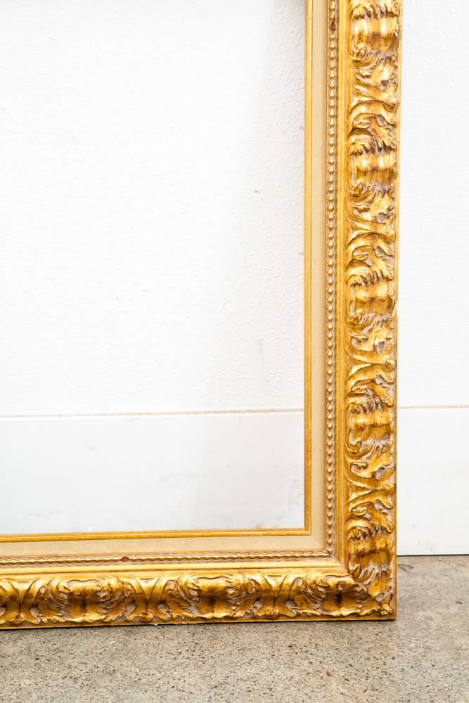 Antique Frame Picture Wall Framed Felt Gold Gilt Brass Art Floral 27.5x31.75 - Image 11