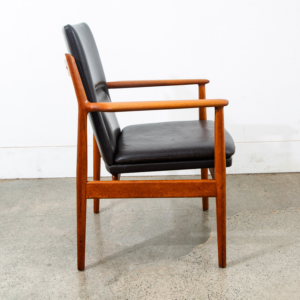 Mid Century Danish Modern Armchair Lounge Chair Teak Leather Arne Vodder Sibast - Image 3