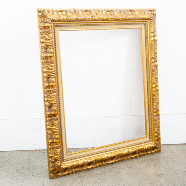 Antique Frame Picture Wall Framed Felt Gold Gilt Brass Art Floral 27.5x31.75