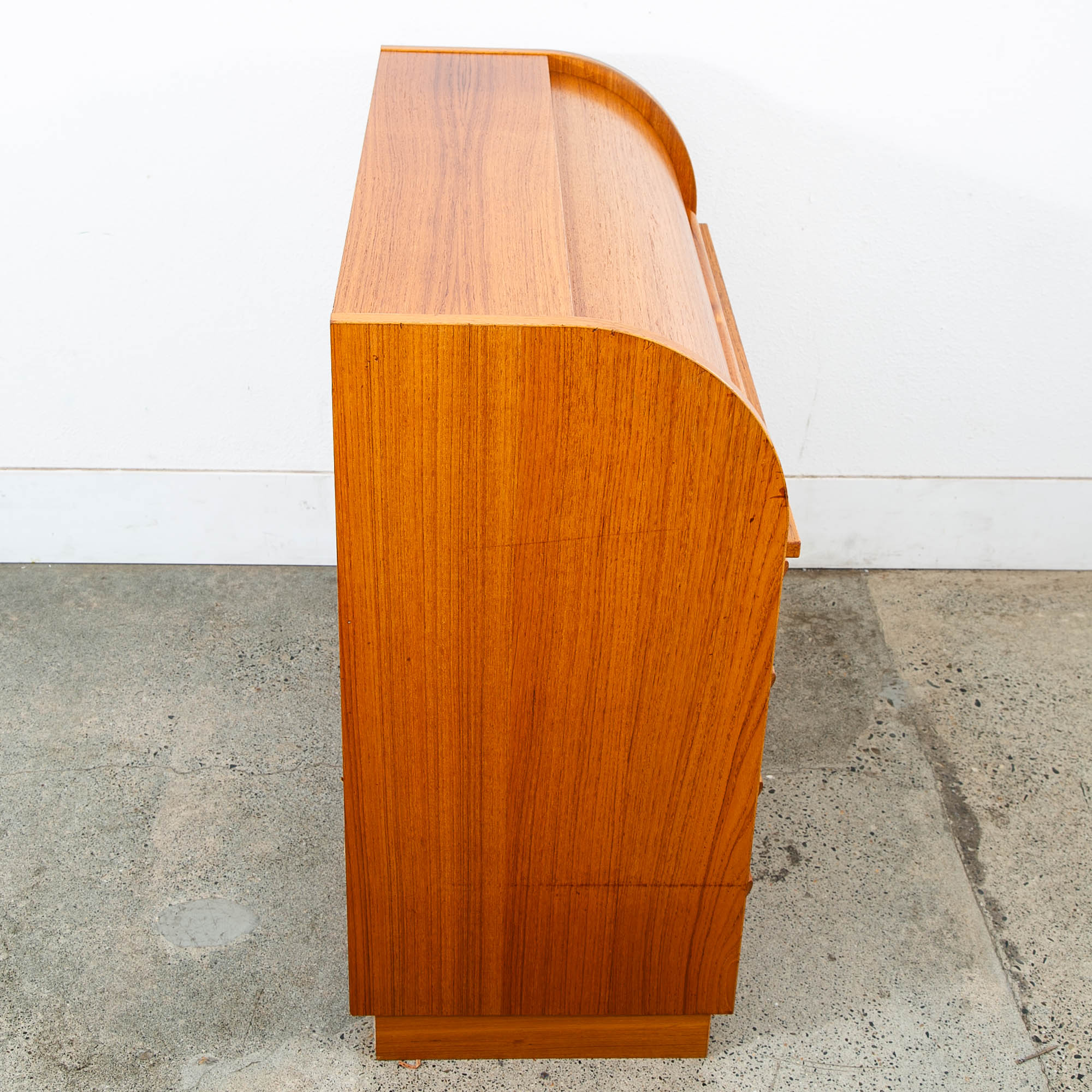 Mid Century Danish Modern Desk Rolltop Secretary Teak Wood Denmark Vintage - Image 6