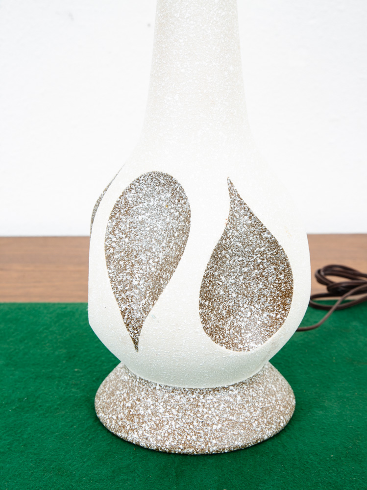 Mid Century Modern Lamp Set Table Light lighting Ceramic Grey White Working Mcm - Image 6