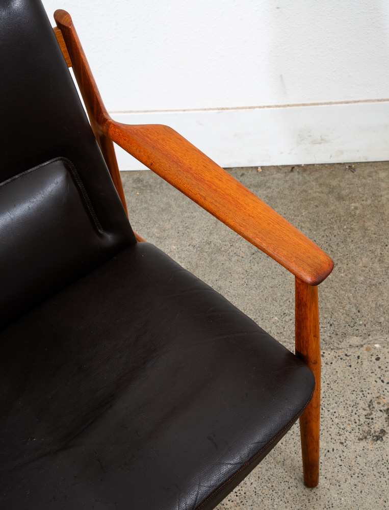 Mid Century Danish Modern Armchair Lounge Chair Teak Leather Arne Vodder Sibast - Image 6