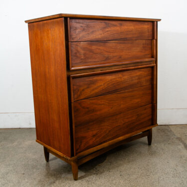 Mid Century Modern Highboy Dresser 5 Drawer Walnut American Vintage Mcm Tall