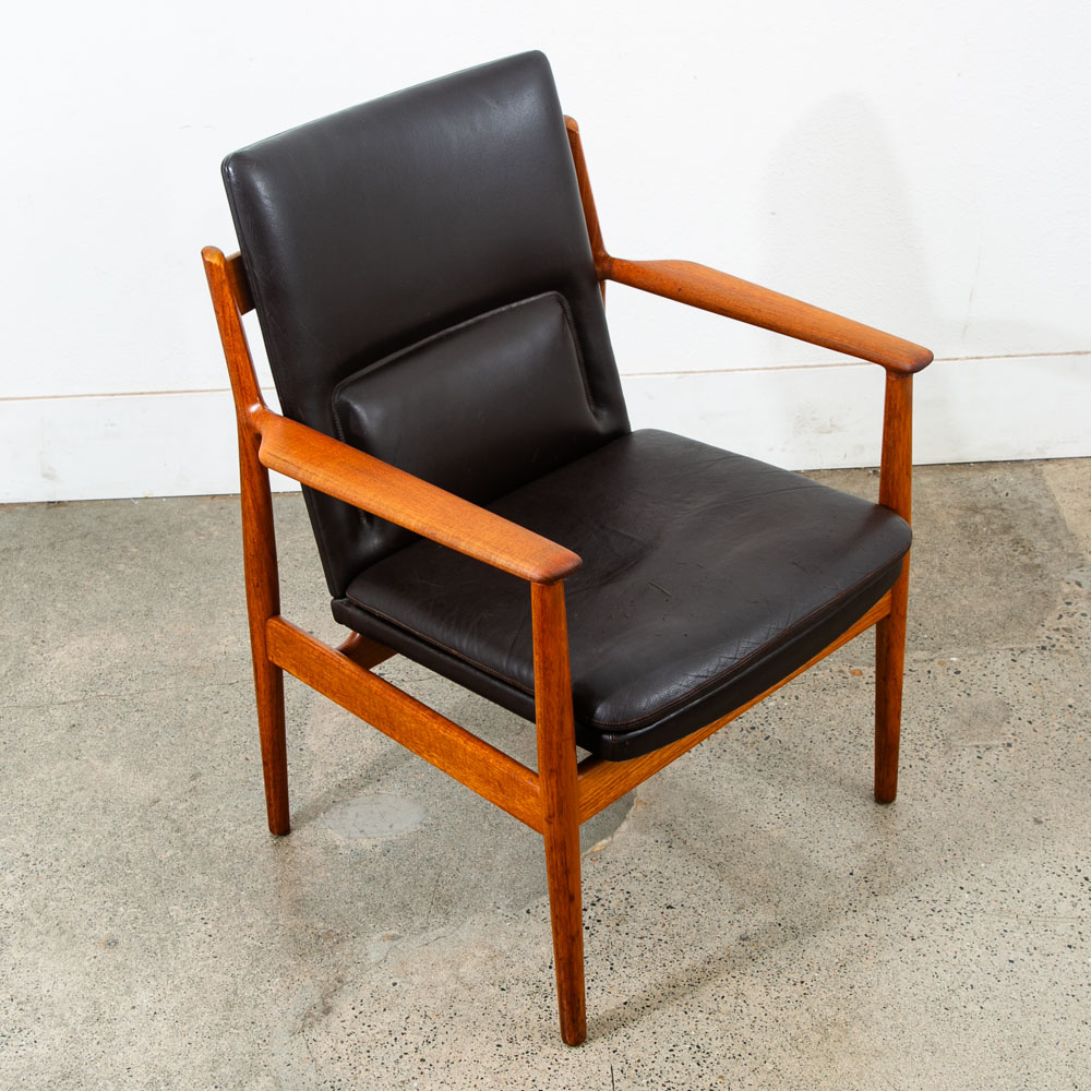 Mid Century Danish Modern Armchair Lounge Chair Teak Leather Arne Vodder Sibast