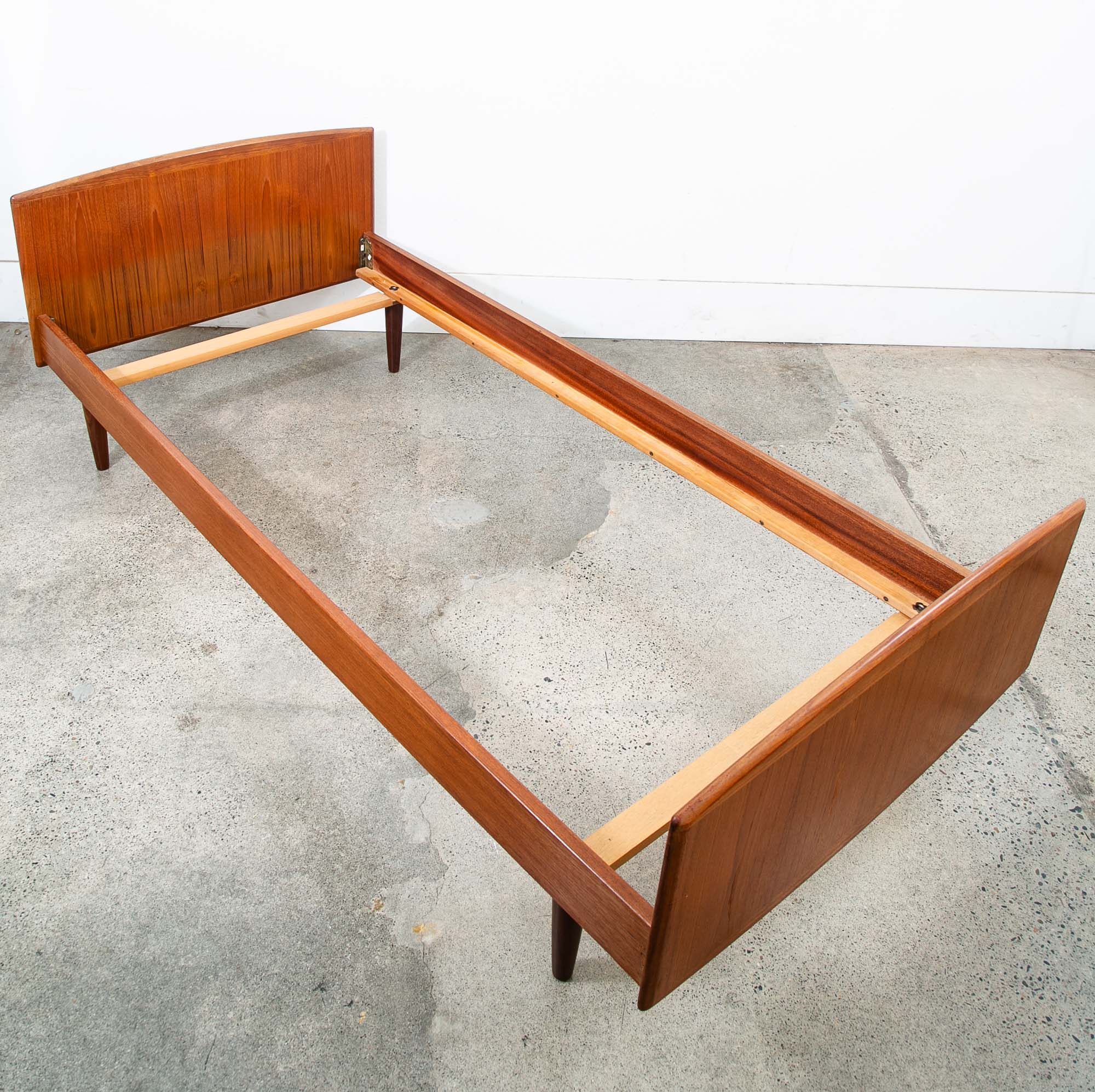 Mid Century Danish Modern Bedframe Sm SingleTeak Bed Denmark Sannemanns Mobler - Image 4