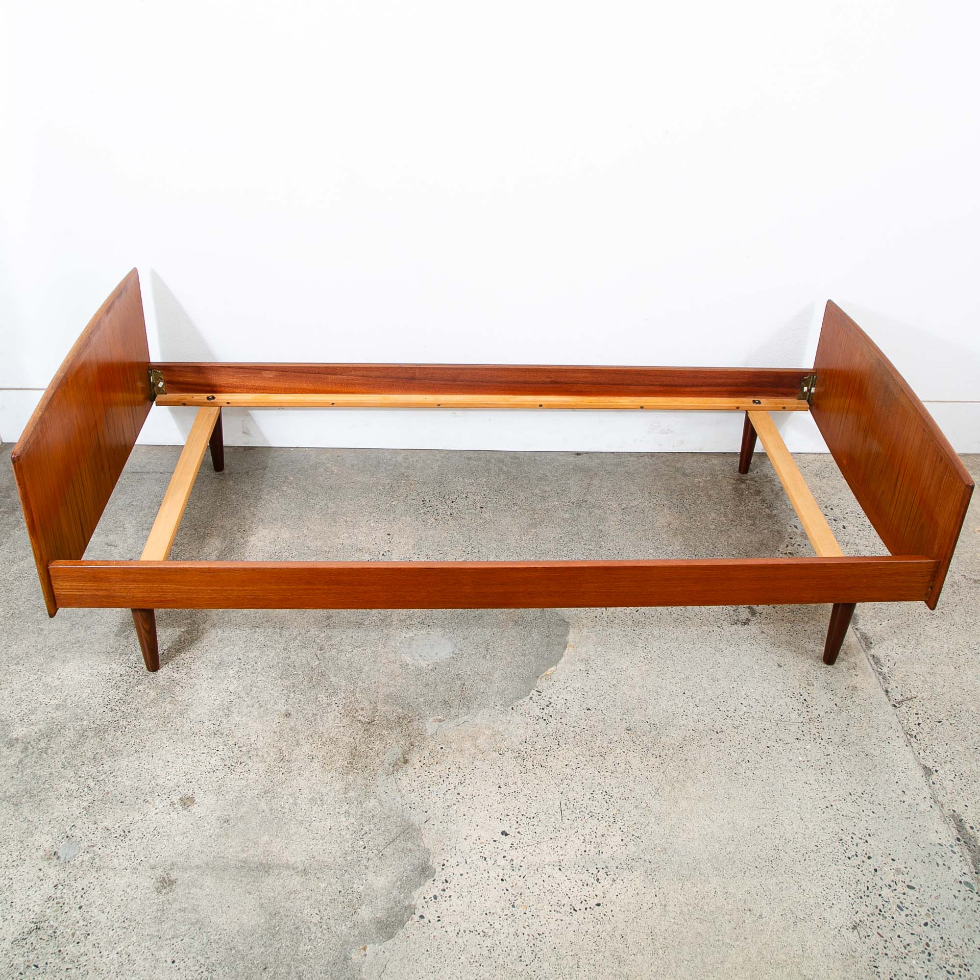Mid Century Danish Modern Bedframe Sm SingleTeak Bed Denmark Sannemanns Mobler - Image 3
