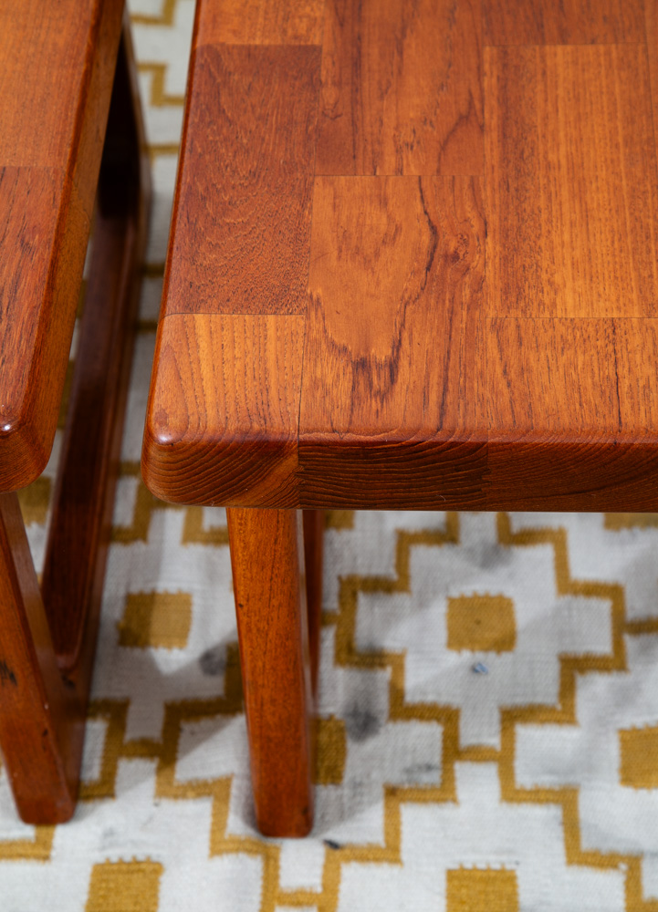 Mid Century Danish Modern End Tables Side Nightstands Teak Square Niels Bach Mcm - Image 9