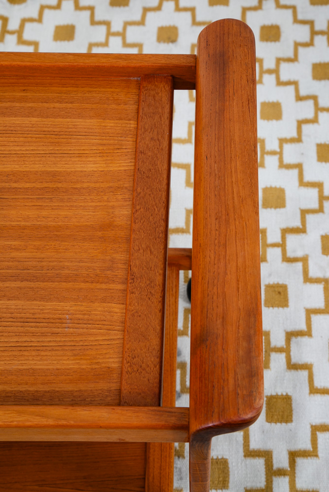 Mid Century Danish Modern Serving Cart Trolley Teak Wood Rolling Bar Vintage Mcm - Image 9