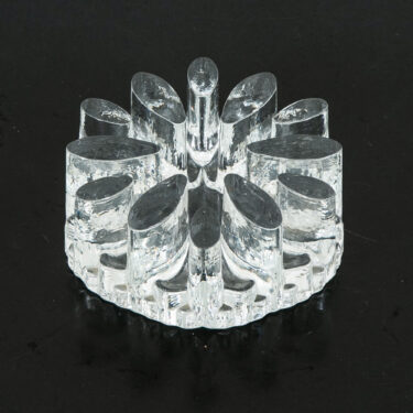 Mid Century Modern Art Crystal Glass Bel Mondo Clear Textured Holder Shutte West