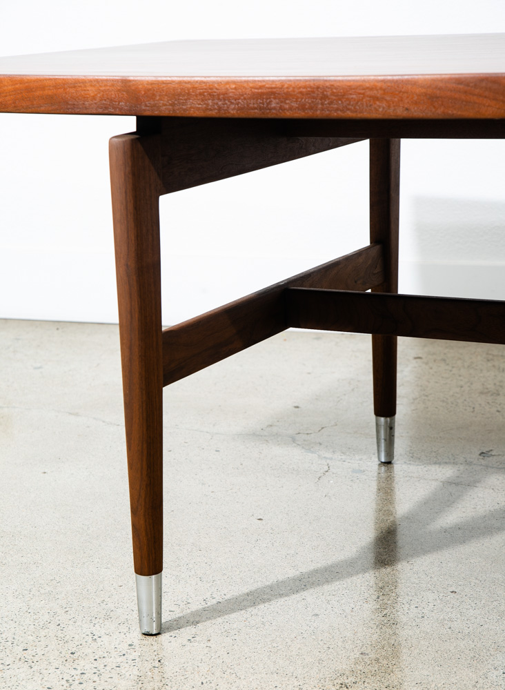 Mid Century Modern Desk Executive Office Stow Davis Boomerang Large Walnut Mcm - Image 10
