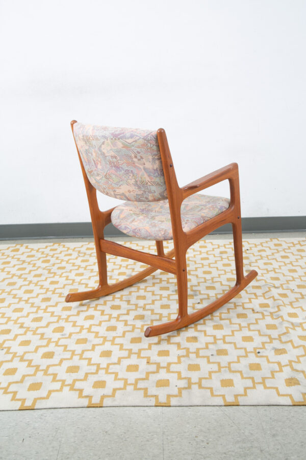 Mcm Spring Rocker Mid Century Danish Modern Rocking Chair Benny Linden Teak Fabric Mcm ...
