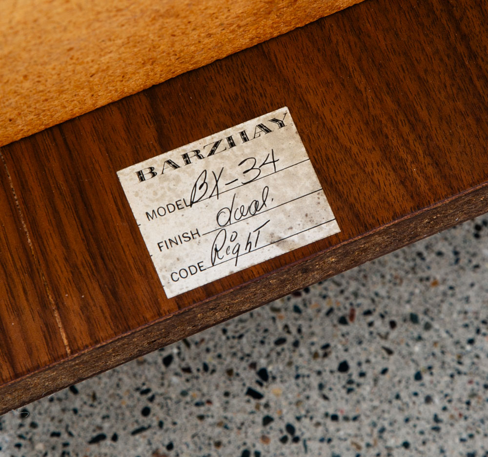 Mid Century Modern Secretary Desk Chest Barzilay Walnut Wood 4 Drawer Vintage - Image 7