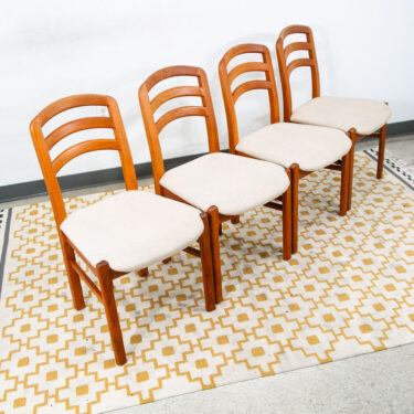 Mid Century Danish Modern Dining Chairs Set 4 Benny Linden Teak High Back Mcm