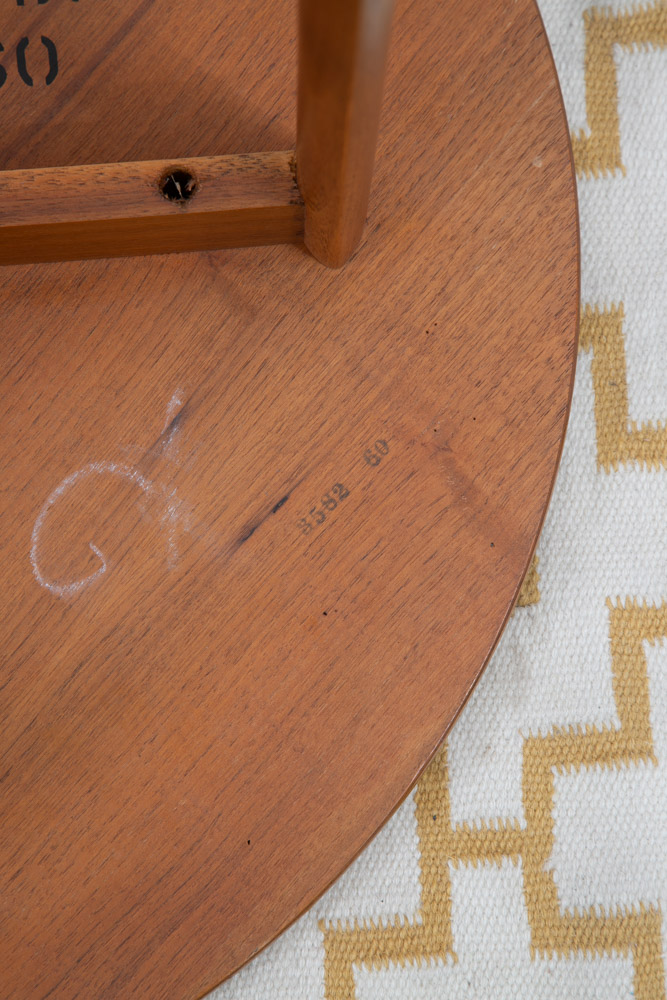 Mid Century Modern Side Table Set End Round Drexel Parallel 2 Walnut Nightstands - Image 12