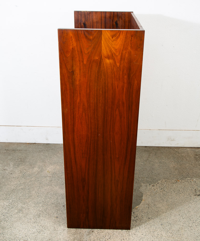 Mid Century Modern Secretary Desk Chest Barzilay Walnut Wood 4 Drawer Vintage - Image 3