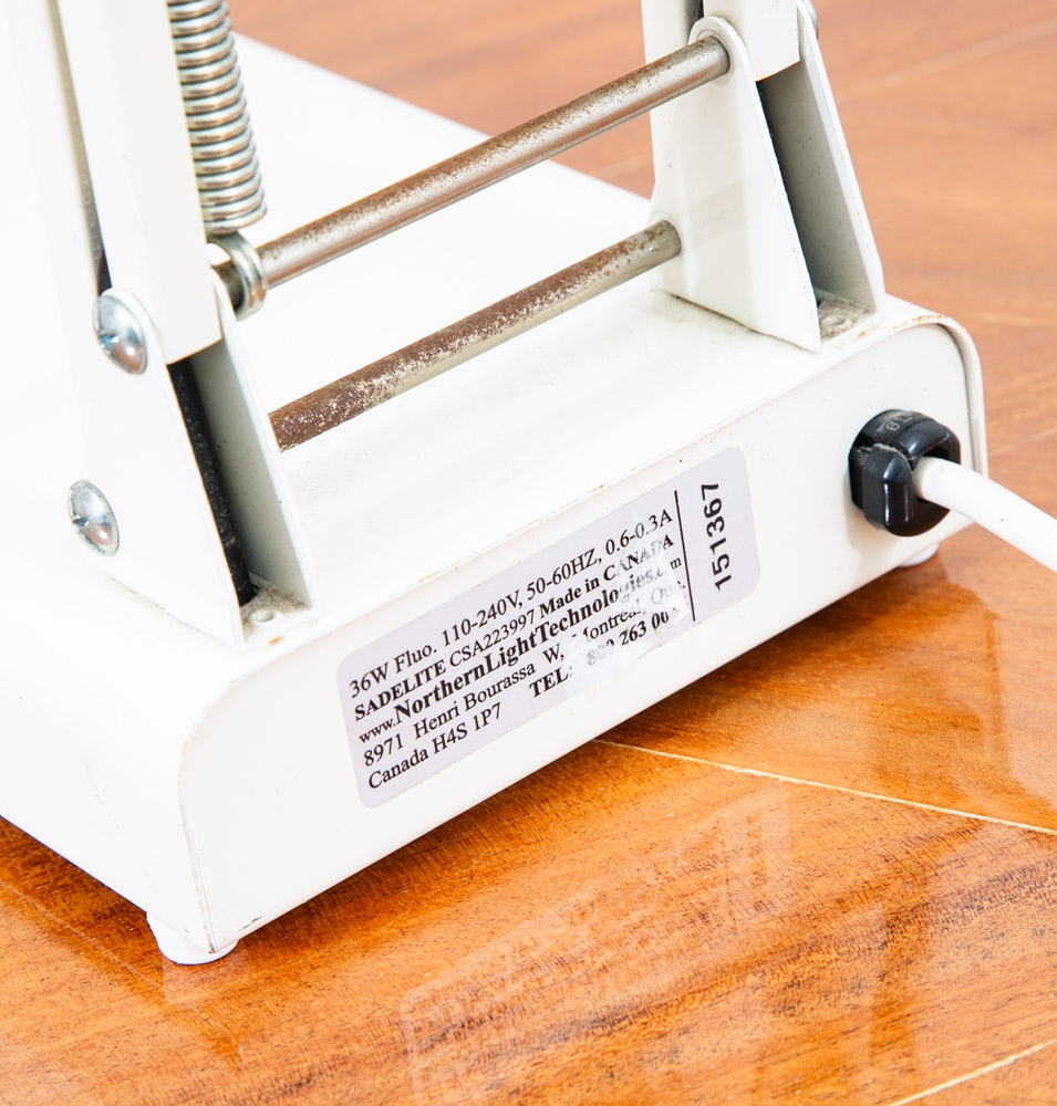 Mid Century Modern Table Lamp White Large Desk Light Vintage Sadelight Canada - Image 12