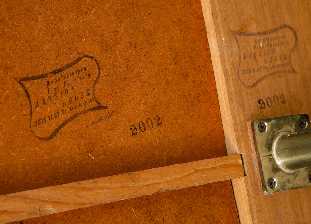 Mid Century Modern Coffee Table Mahogany Drawer Blonde Wood Mansion House Mcm - Image 7