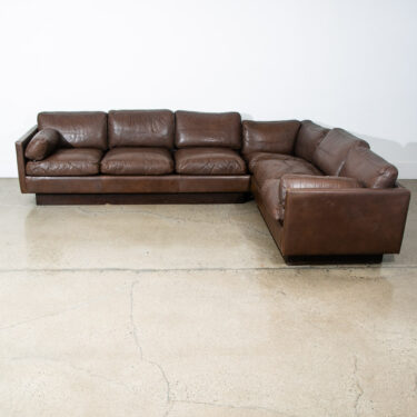Mid Century Danish Modern Sofa Sectional Georg Brown Thams Brown Leather Couch L