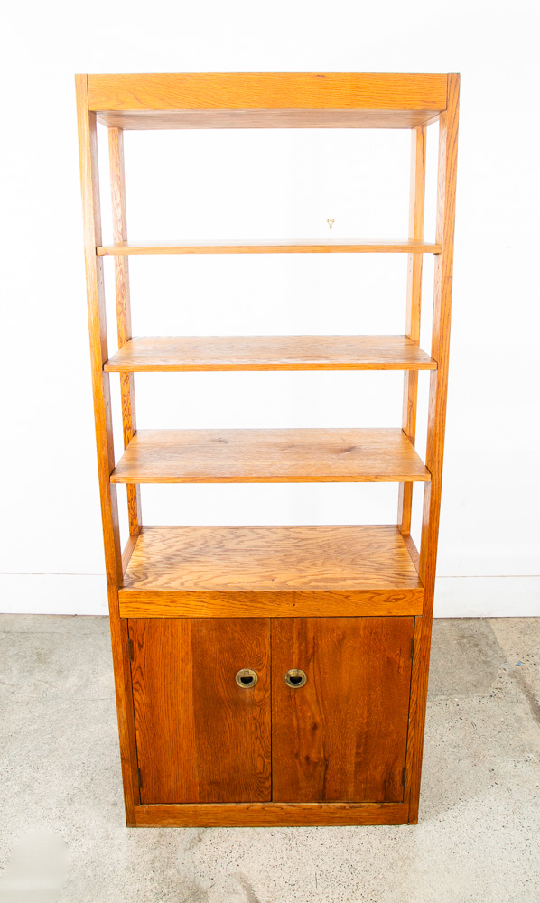 Mid Century Modern Room Divider Wall Unit Oak Freestanding Modular Shelving Mcm - Image 2