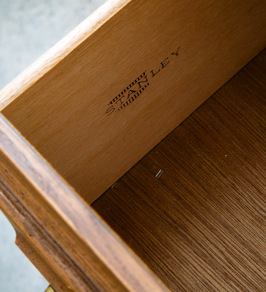 Mid Century Modern Credenza Server Buffet Stanley Oak 9 Drawers Cabinet 1970s - Image 10