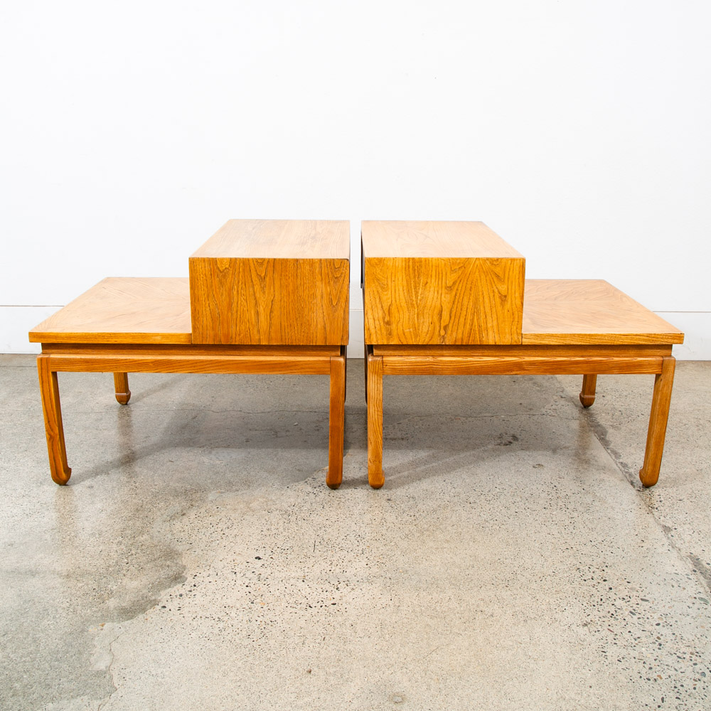 Mid Century Modern Nightstands End Side Tables Set American Martinsville Drawers - Image 3