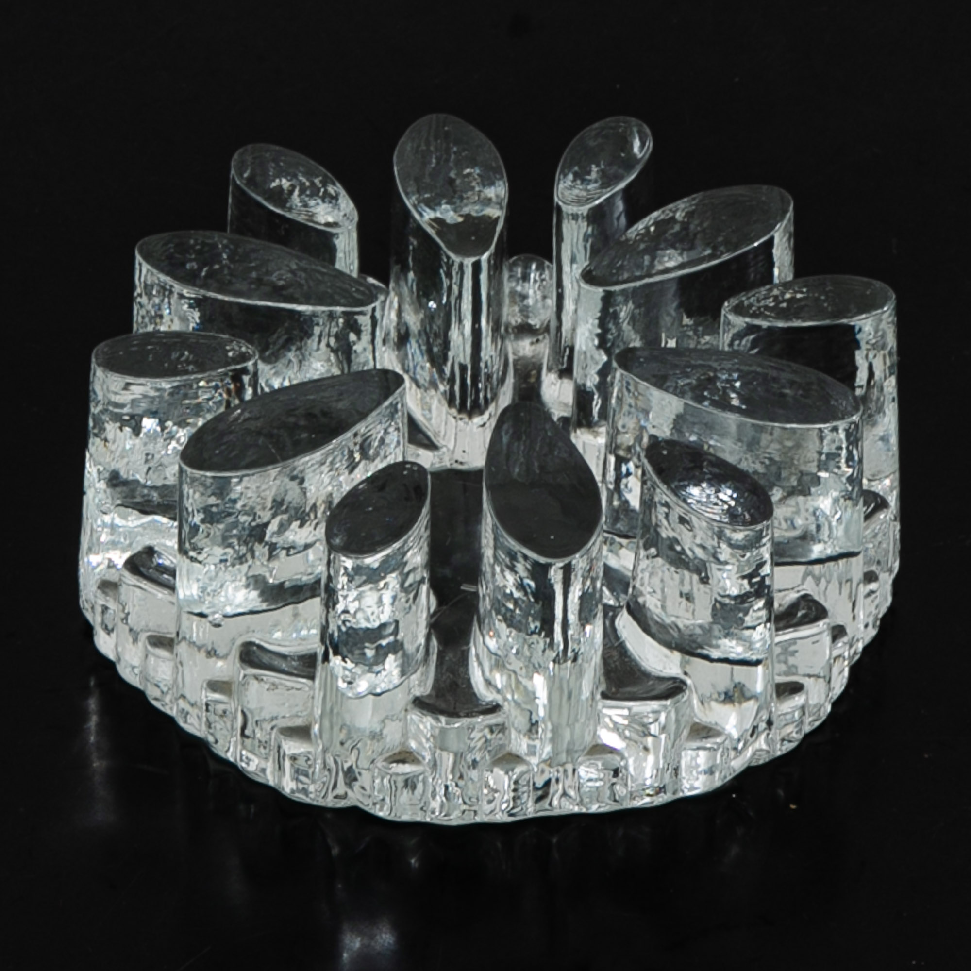 Mid Century Modern Art Crystal Glass Bel Mondo Clear Textured Holder Shutte West - Image 8