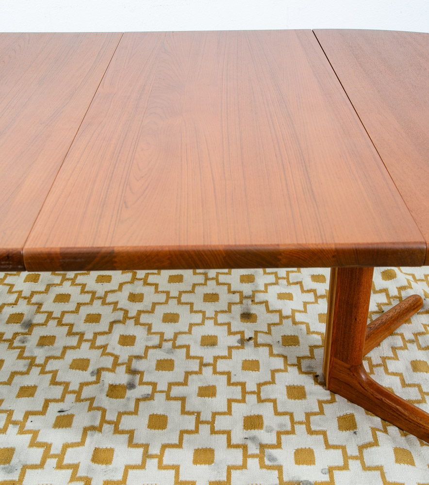 Mid Century Danish Modern Dining Table Benny Linden Solid Teak Leaf x2 Round Mcm - Image 12