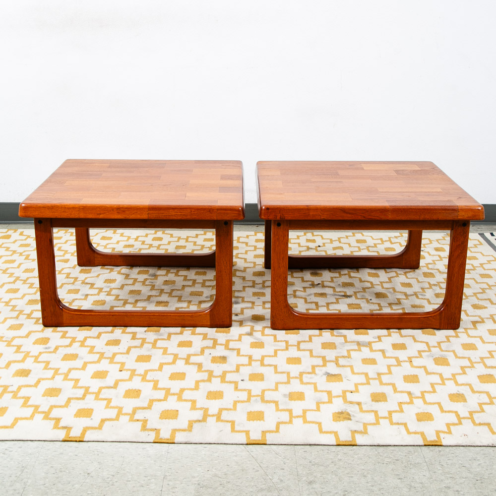 Mid Century Danish Modern End Tables Side Nightstands Teak Square Niels Bach Mcm - Image 3