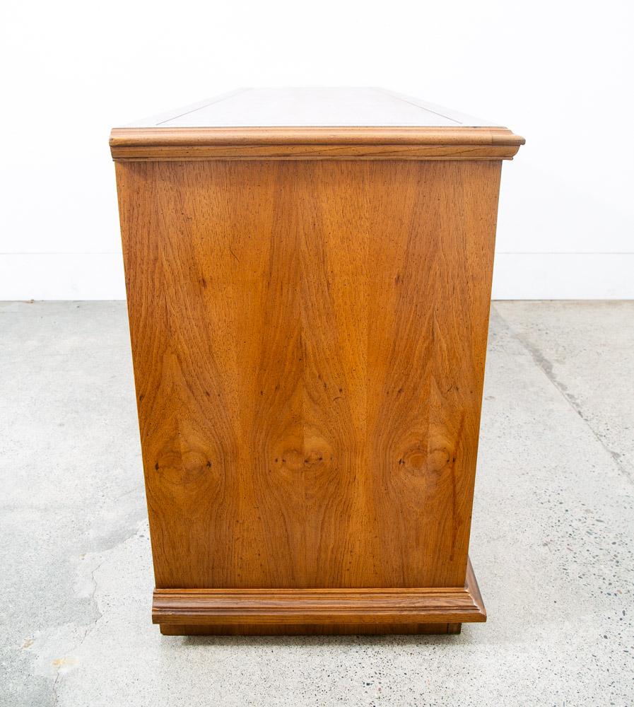 Mid Century Modern Credenza Server Buffet Stanley Oak 9 Drawers Cabinet 1970s - Image 4