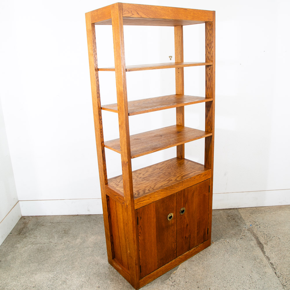 Mid Century Modern Room Divider Wall Unit Oak Freestanding Modular Shelving Mcm - Image 6