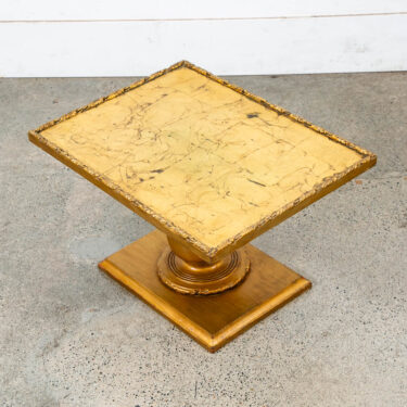 Mid Century Modern Side Table End Rectangular Hollywood Regency Gold 1970s 70s