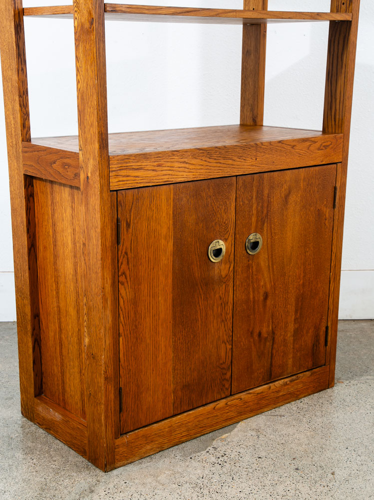 Mid Century Modern Room Divider Wall Unit Oak Freestanding Modular Shelving Mcm - Image 3