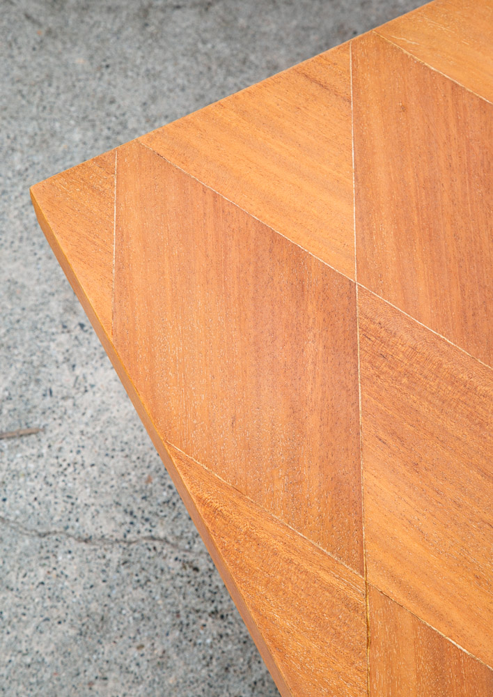 Mid Century Modern Coffee Table Mahogany Drawer Blonde Wood Mansion House Mcm - Image 9