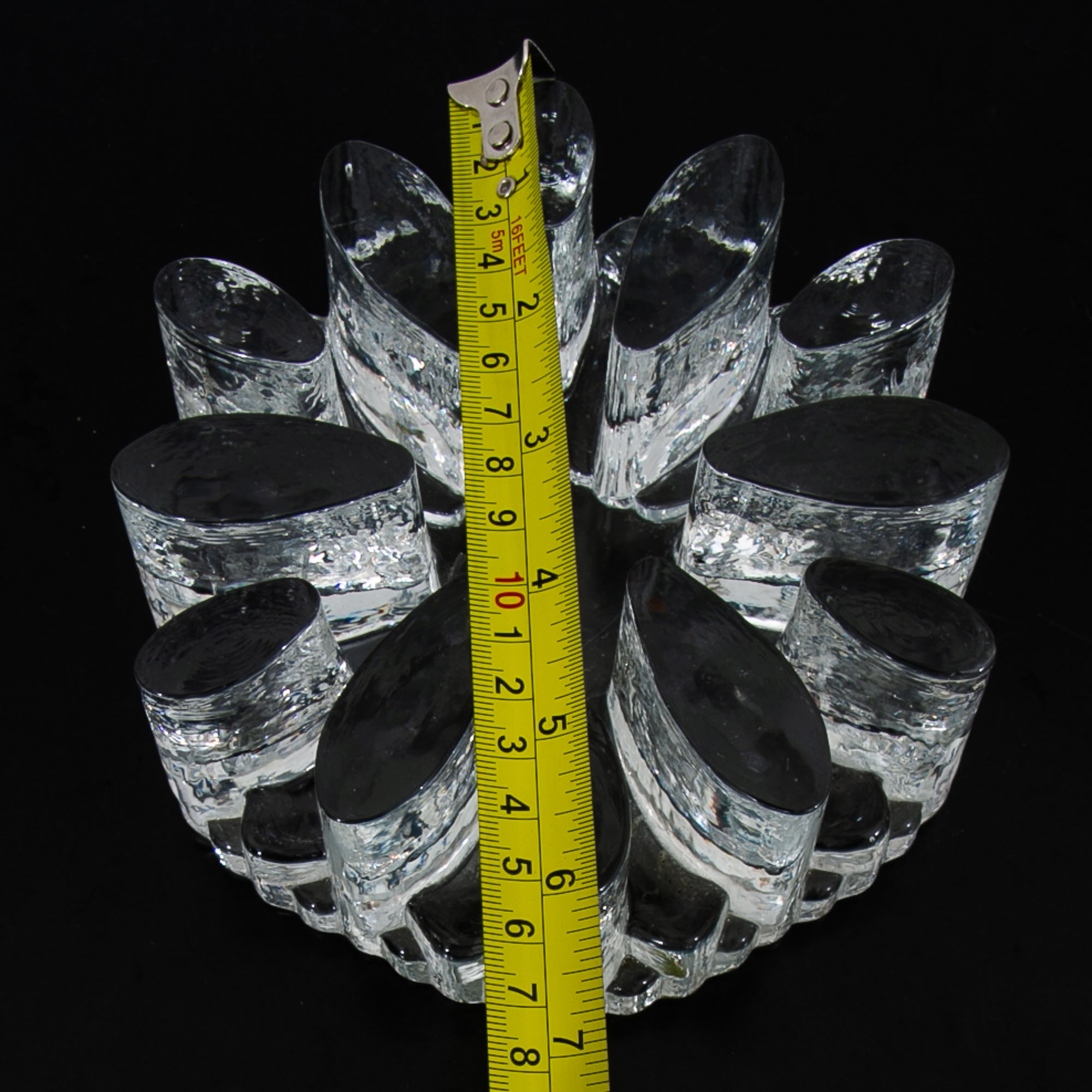 Mid Century Modern Art Crystal Glass Bel Mondo Clear Textured Holder Shutte West - Image 12