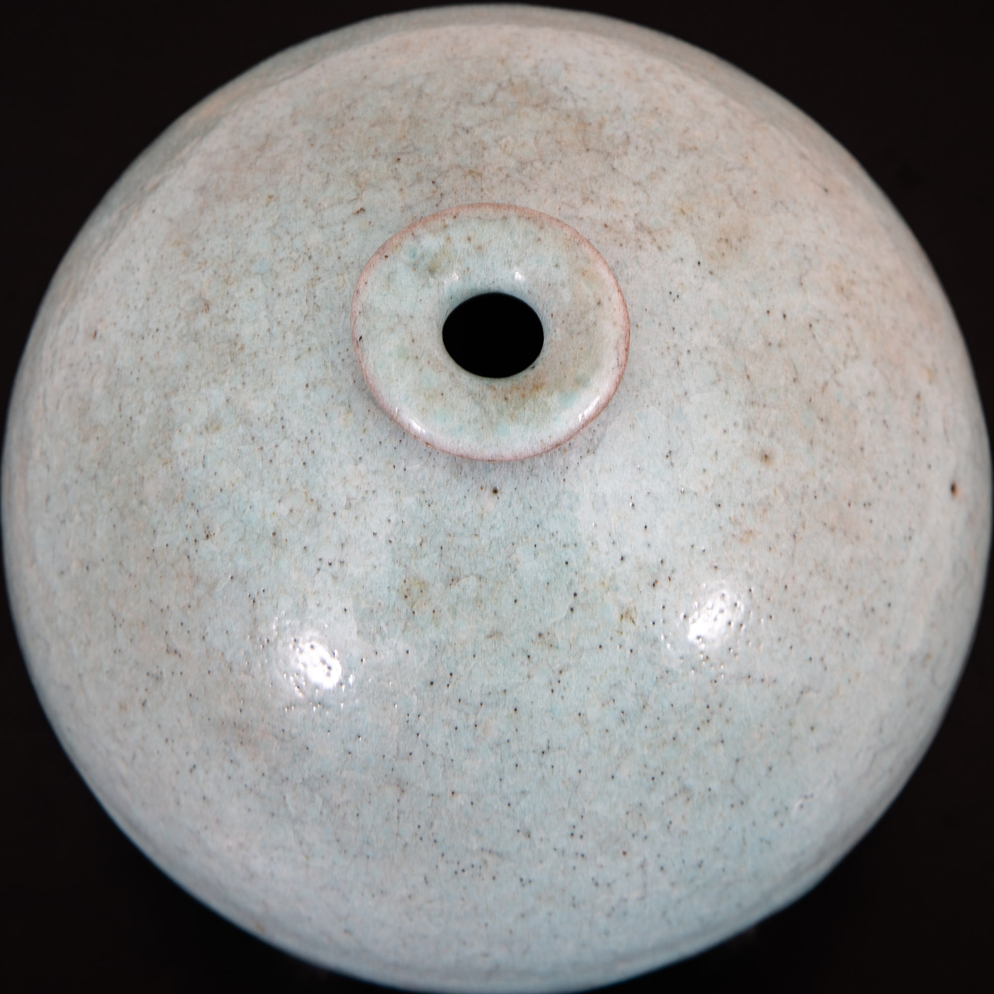 Mid Century Modern Round Vase Pot Teal Glaze Studio Ceramic Blue Weed Vintage - Image 3