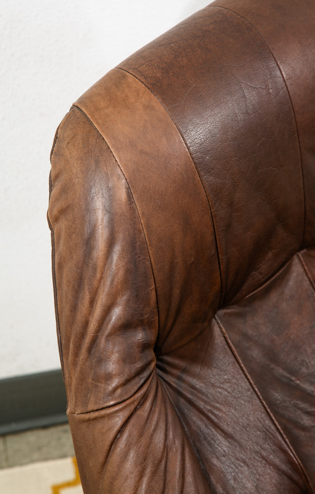 Mid Century Modern Lounge Chair Percival Lafer Earth MP163 Ottoman Brown Leather - Image 8