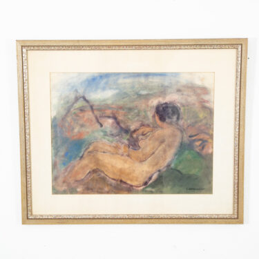 Mid Century Modern Watercolor George Constant Art Nude Signed Painting Framed
