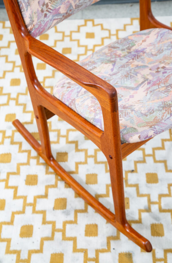 Mcm Spring Rocker Mid Century Danish Modern Rocking Chair Benny Linden Teak Fabric Mcm ...