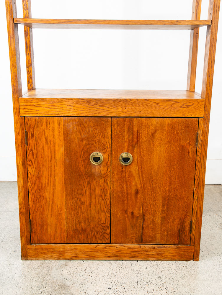 Mid Century Modern Room Divider Wall Unit Oak Freestanding Modular Shelving Mcm - Image 8