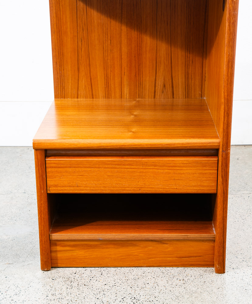 Mid Century Danish Modern Nightstand Solid Teak End Table Tray Storage Denmark - Image 9
