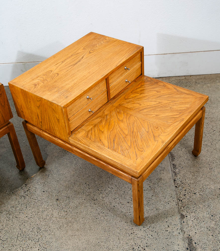 Mid Century Modern Nightstands End Side Tables Set American Martinsville Drawers - Image 9